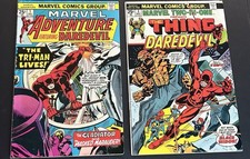 Marvel Two-In-One #3 + Marvel Adventure #1 Daredevil Thing Bronze Age 1974 1975 picture
