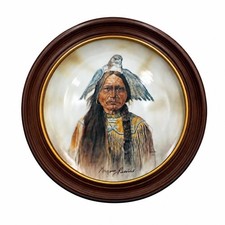 Hand Signed Gregory Perillo Chief Sitting Bull Framed Plate 1979 (No. 132/7500) picture