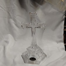 Beautiful DePlomb Lead Crystal Religious Cross Figurine 7