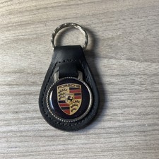 PORSCHE  KEY CHAIN BEAUTIFUL BLACK  LEATHER .... picture