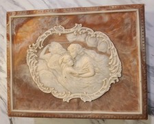 9.5x7.5 Incolay Stone Jewelry/Trinket Box(Angels) Pre-Owned(Some Wear) picture