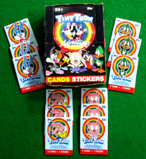TINY TOONS TOPPS 1991 STICKER PACKS + EMPTY DISPLAY BOX 12 PACKS-3 OF EACH VARIA picture