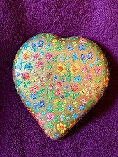 Large Western Germany HEART shaped Puffy candy box Bright Valentine's Day- GOLD picture