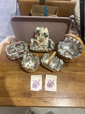 Vintage 5 Piece Handwoven Fruit Lined Longaberger Baskets Bundle picture
