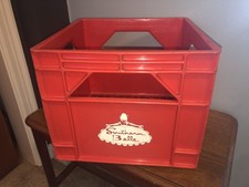 Vintage 1970's SOUTHERN BELLE Dairy Red Milk Crate 13X13X11 picture