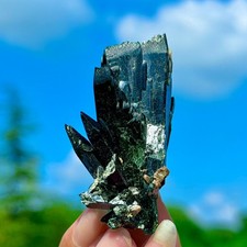 58G Rare Natural Aegirine Specimen，Shiny Crystals on Albite From Zagi (CE) PK picture