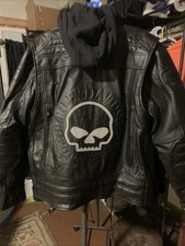 Unworn Harley-Davidson Men's Auroral Leather Riding Jacket Size XL w/ Hood Mint picture