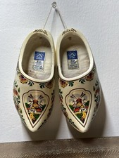 Vintage Wooden Dutch Clogs Junora from Holland Windmill Decorative Souvenir 15cm picture