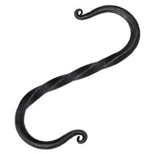 S Hooks Set of 2 6 Inch Brass Look hand forged blacksmith s hook set of 2 picture