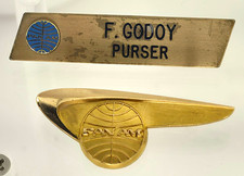 Vintage Pan Am Purser Wing – 10K Gold Filled – F. GODOY Personalized Nameplate picture