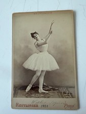 Beautiful Paris Ballerina Girl / Vintage Cabinet Card / 1888 picture