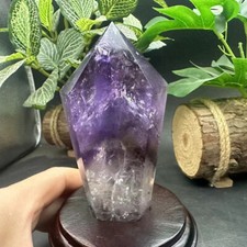 235g Natural Amethyst Quartz Obelisk Crystal Energy Tower Reiki Decor Gift picture