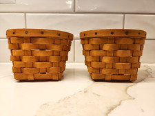 Lot of 2 Longaberger Small Wall Herb Baskets 1998 & 2001 w/protectors Near Mint picture