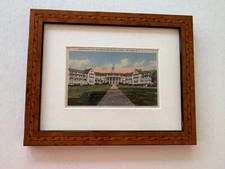 LAKE GEORGE NY Vintage 1930's Framed & Matted Sagamore Hotel Postcard- 7 x 9
