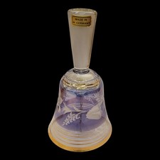 Vintage Mozart Classics Crystal Handbell Purple Floral Gold Trim W. Germany picture