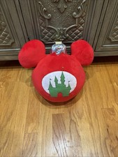 Disney Parks 2023 Christmas Mickey Mouse Icon Holiday Ornament Throw Pillow EUC picture
