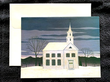 VTG LANG CHRISTMAS CARD 2007 Warren Kimble Church UNUSED #01004096 picture
