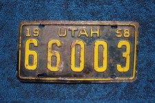 1958 Utah Truck License Plate picture