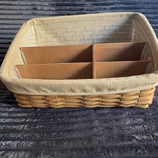 NICE Longaberger Large Desktop Organizer Basket w/ Liner & Protector/Dividers picture