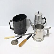 VINTAGE ASSORTED UTENSILS - Lot of 6 Items - Percolator Bromwells Sifter Mug picture