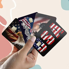 4pcs USA Flag And Iconic Designs Credit Card Sticker Debit Skin Decal Cover picture