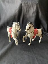 Pair O Vintage 40sPot Metal Horse Figurine- Equestrian- Gettysburg PA ~3 1/8