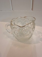 Vintage Bartlett Collins Manhattan Glass Creamer Gold Scalloped Rim St Genevieve picture