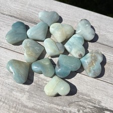 Wholesale Lot – 2 lbs Natural Amazonite Heart Carvings Crystal Healing Energy picture