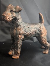 Antique Terrier Dog Statue Bronze Gilded Cast Metal  Paperweight 7
