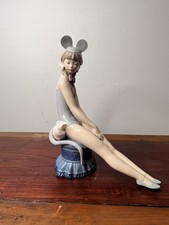 Lladro Mindy Mouse Figure Spanish Harder To Find Retired Girl w/Mouse Ears 1983 picture