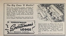 1946 Print Ad Forrestwood Sportsman's Lodge Black Bass Fishing Welaka,Florida picture
