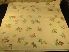 VTG. TRUE COTTON TABLECLOTH ALL-OVER PATTERN-NO DAMAGE 48X56 picture