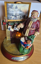 Bradford Editions Thomas Kinkade Light of Christmas Lighted Santa Figurine 2003 picture