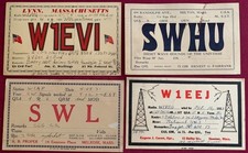 Four 1931 1932 Massachusetts QSL Ham Radio Cards Lynn Milton Lincoln Melrose picture