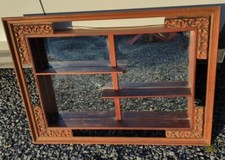 Beautiful Ornate Vintage Wooden Mirror Shadow Box Shelf for Wall Wood Decor picture
