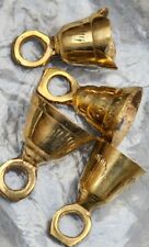 Lot Of 4 Etched Brass Bells Small 1/2 inch New Metaphysical picture