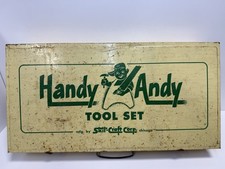 Vintage Handy Andy Tool Set Tin Toolbox/Tools Skil-Craft Chicago Tool Box USA picture