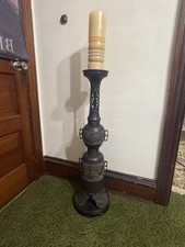 Vintage Japanese Bronze Candle Holder 35” Tall Pre 1950s picture