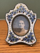 Outstanding Antique Micro Mosaic Flowers Floral Italian Picture Frame picture