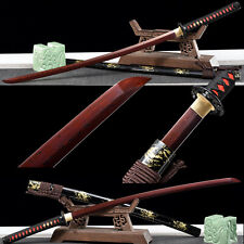 Handmade Japanese Samurai Sword Katana Folded Steel Red Blade Sharp Full Tang picture