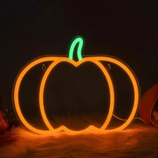 Halloween Light up Big Pumpkin Neon Sign Window Decor Lights picture