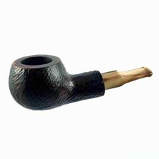 Mr. Brog New Handmade Tobacco Briar Wood Pipe no.94 Shorty Nose Warmer Black picture