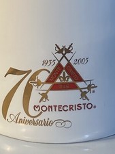 Montecristo 70th Anniversary Ceramic Cigar Humidor Jar Container White w/ Logo picture