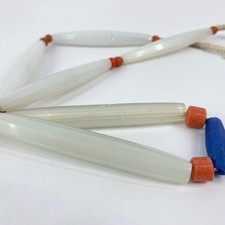Faceted Bohemian Milky Huge Trade Beads 34inch picture