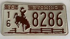 WYOMING 1978 License Plate 16 8286 Bucking Bronco  Vintage New Old Stock picture
