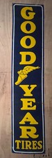 GOODYEAR Tires Gas & Oil Porcelain Enamel Sign 72x16