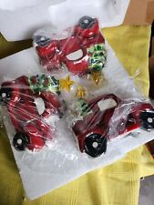 Mr Christmas set of 3 Light Up Battery Ceramic Mini Classic Pick Up Trucks NEW picture
