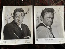 Johnny Cash Signed Promotional 8x10” Photographs Lot Of 2 Vintage 1960/1970 picture