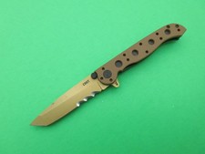 CRKT M16-10DZ Tan Combo Edge Flipper Tactical Carson Design Folding Pocket Knife picture