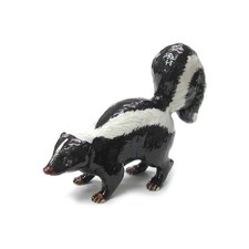 Northern Rose Black and White Skunk Animal - Miniature Porcelain Figurine picture